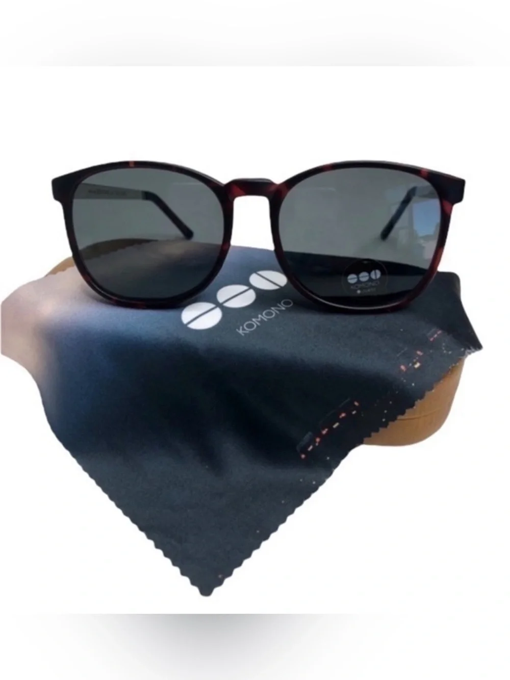 Komono Red and Black Sunglasses NEW Urkel Tortoise Silver